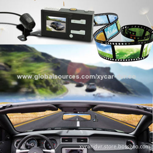 HD 720P Dual-lens Car Black Box with GPS/G-sensor/Voice Speech/AV-in/Motion Detection